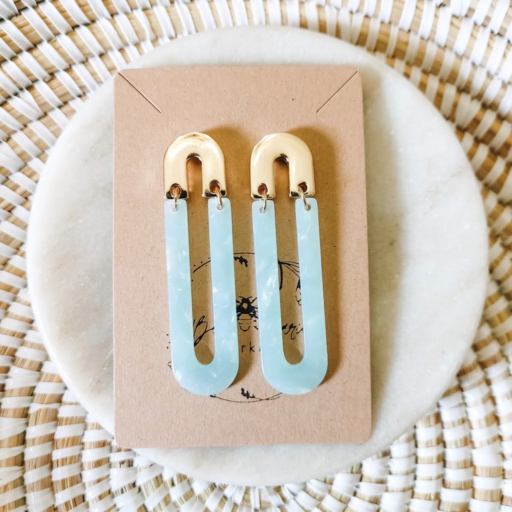 Mint Acrylic Dangle Earrings